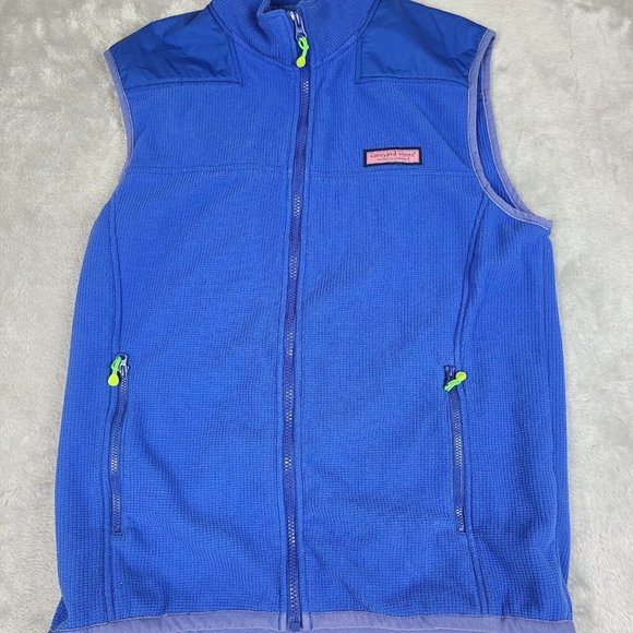 Vineyard Vines by Shep &‎ Ian Mens Full Zip Fleece Vest Blue Size Medium - Picture 1 of 10